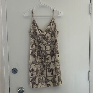 Forever 21 Beige and Brown Patterned Mini Dress